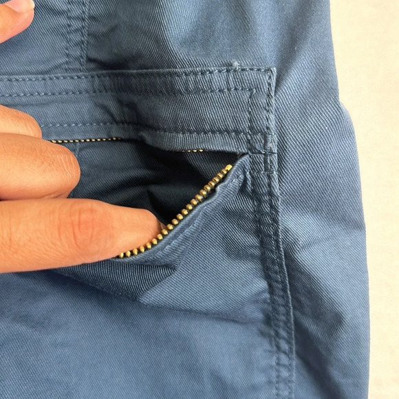 Anthropologie Women’s Size 12 Teal Ellie Embroidered Pockets Utility Pants Belt - Picture 7 of 16